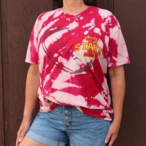 Iowa State Spiral Tie Dye Bleach Tee sz XL